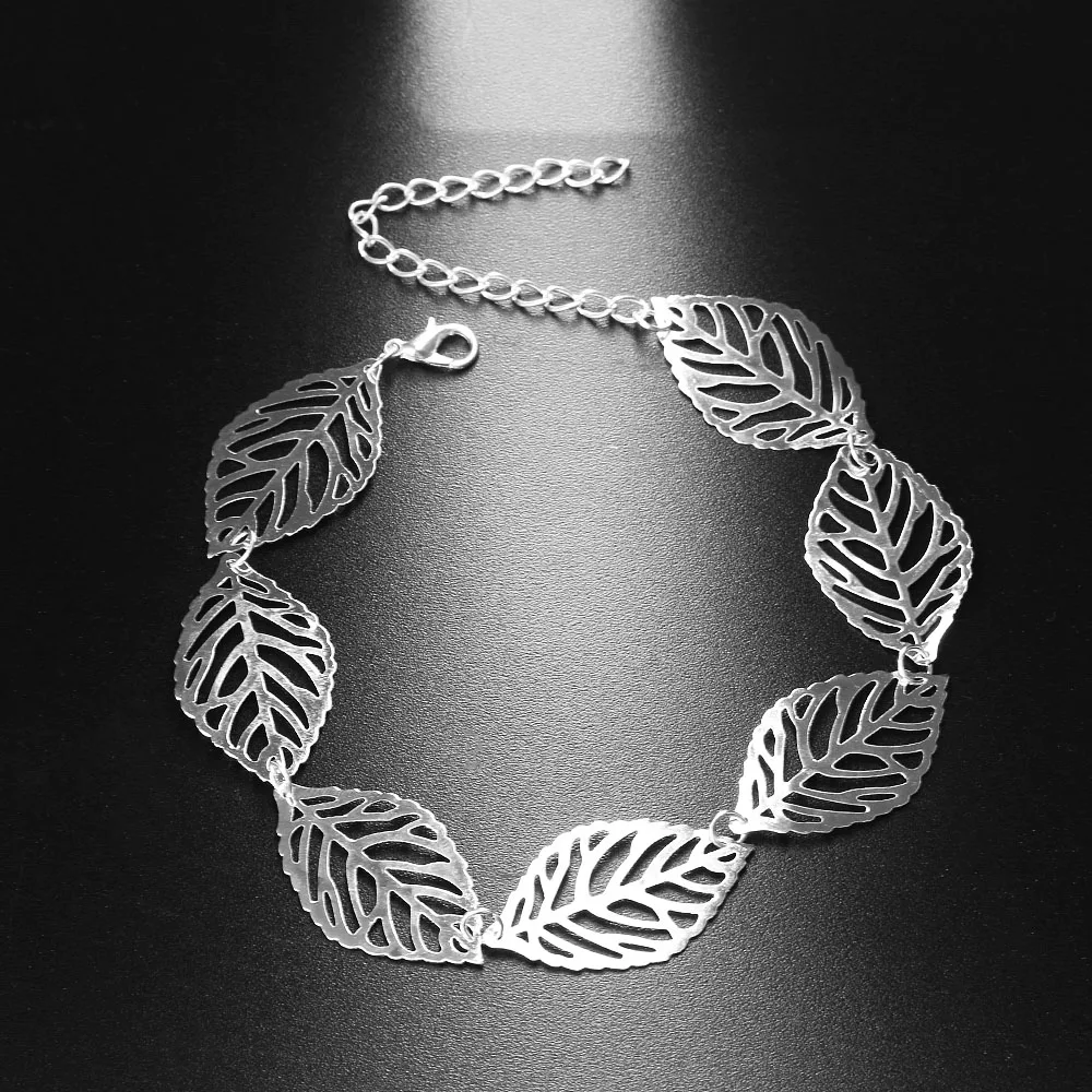 

2017 Newest Fashion Women Leaves Hollow Anklets Beach Barefoot Sandal Foot Chain Jewelry Nice Gift Summer Anklets Jewellery