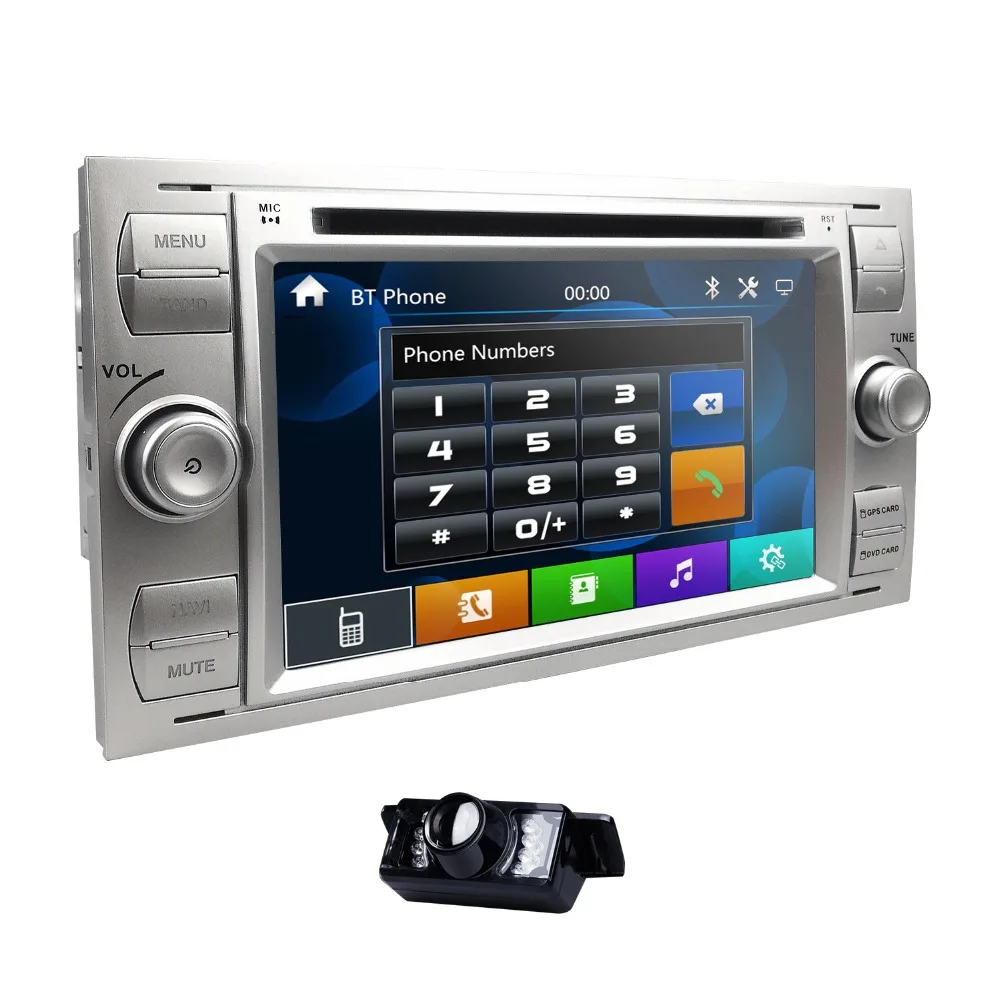 Excellent Free Camera +8G Map card Car DVD MP5 Player For Ford Focus/Mondeo/Transit/C-MAX/Fiest GPS DVR DAB+  RDS 1080P USB Cam in SWC 3