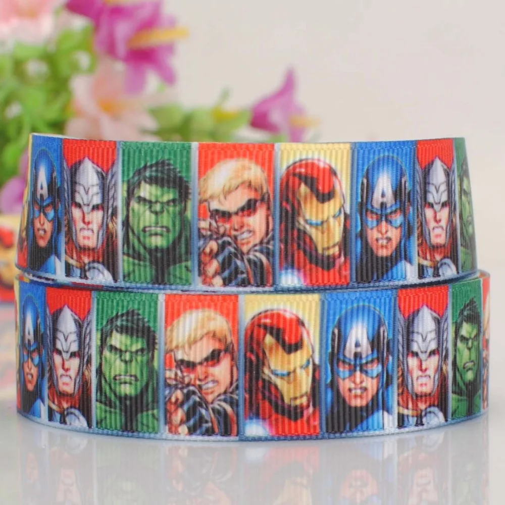 Горячая продажа 7/8 &quot22 мм супер герой лента мстителя напечатанная grosgrain