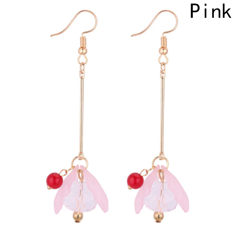 4 цвета 2018 новые корейские Jewelry красивый цветок лепестки кулон серьги для Для
