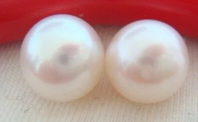 

ry00499 elegant 10-11mm natural Australian south sea white loose pearl earrings 14KG A0422
