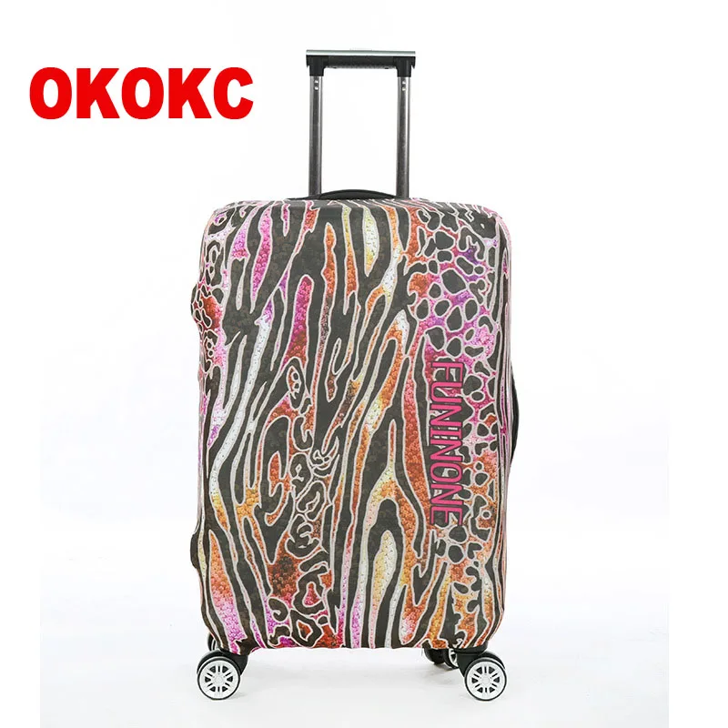 

OKOKC Leopard Print Thickest Elastic Suitcase Cover Fashion Luggage Protective Trolley Bags Cover for 18"~32" Dust