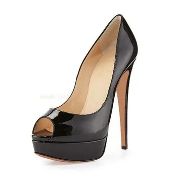 THEMOST 2017 Fashion Peep Toe Platform Brand Large Size Footwear Women High Heels Pumps Female Stiletto Europen Wedding Shoes