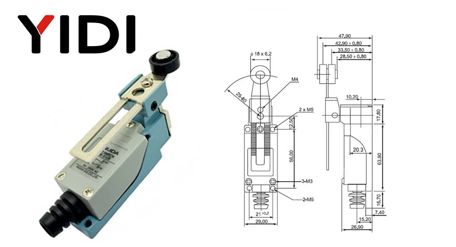 waterproof sealed roatry limit switch with lever arm