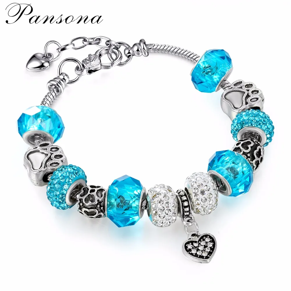 Buy Silver Plated Multicolor Crystal Charm Bracelets