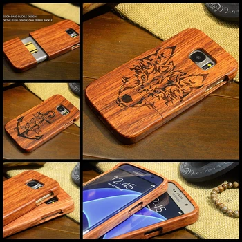 

Rejaski Wolf Wood Phone Case for Samsung Note 3 Note 4 Note 5 Retro Wooden Carving Case Cover for Samsung Note3 Note4 Note5