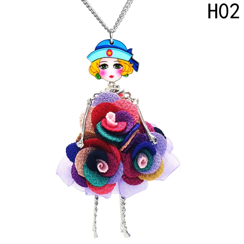 В виде ракушки кристалл кукла цепочки и ожерелья платье ручной работы французский кукольный кулон Новости сплава девушка для женщин цветок
