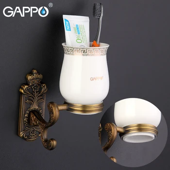 

GAPPO Stainless Steel Cup Tumbler Holders Wall Mounted Cetamic Single cup holders Bathroom Hardware Toothbrush Tooth cup holder