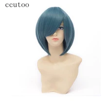 Ccutoo Puella Magi Madoka Magica Miki Sayaka 1" синий короткий прямой косой бахрома синтетические волосы женские вечерние косплей парик