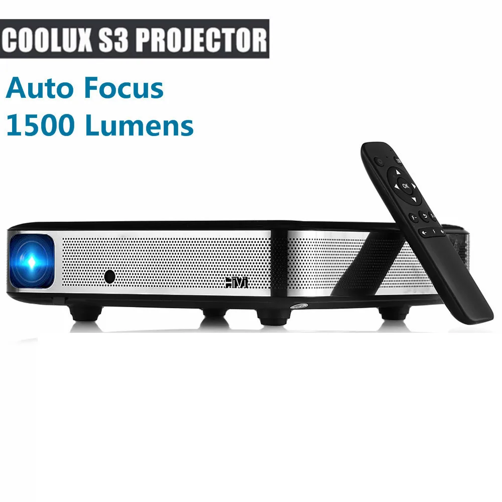 Coolux S3 DLP проектор 3D 1500 люмен Автофокус 4K 1 2 5 м домашний кинотеатр Cortex A53 1500: 1280x800