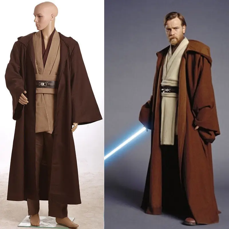 Для взрослых мужчин Звездные войны Месть Ситхов Obi Kenobi Wan Косплей Костюм Хэллоуин джедай халат костюм