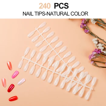 

240 Tips/set Removable Nail Art False Acrylic Tips UV Gel Polish Display Showing shelf Tips Card Nail Art Painting Salon Tools