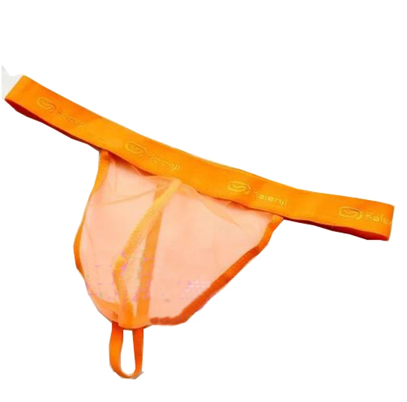 

Brand men's sexy thong male three-dimensional cut transparent low-waist gauze thong ZJH137T