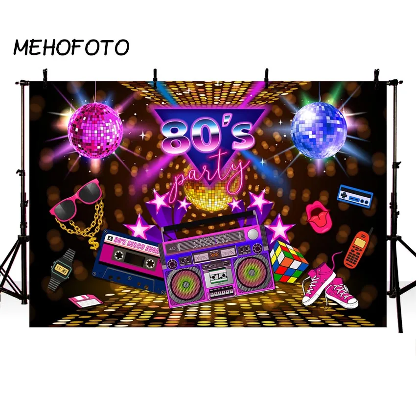Фотофон MEHOFOTO 90 х годов для фотостудии граффити ретро радио диско украшения на