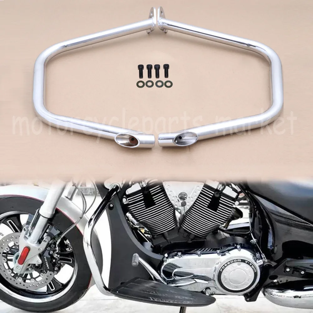 

Motorcycle Chrome Highway Engine Guard Crash Bars Engine Protector For Victory Cross Country Roads Magnum 2010-2017