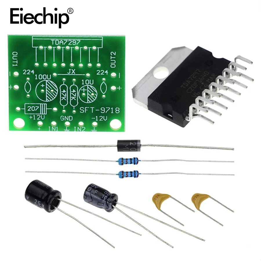 

Eiechip 1set TDA7297 for arduino kit TDA7297 amplifier board spare parts dc 12v grade 2.0 dual audio encoding 15w electronic diy