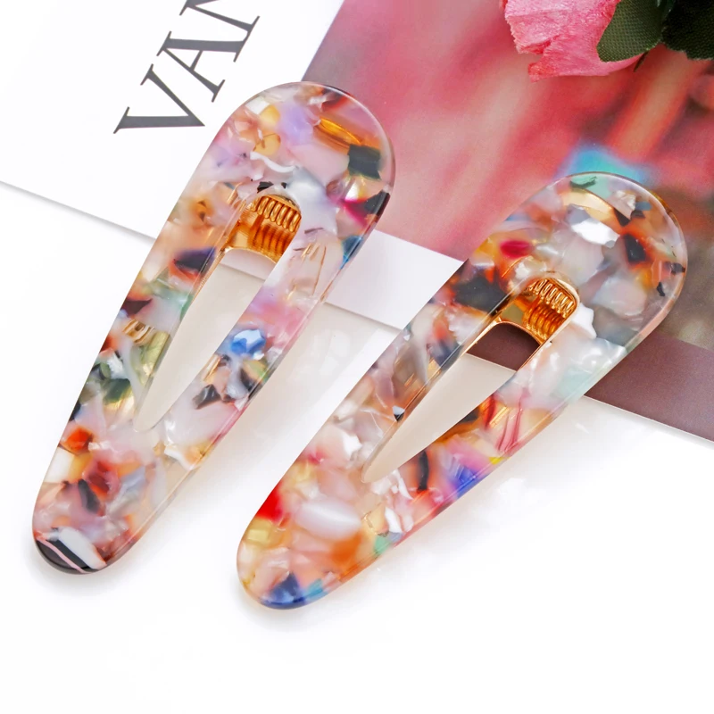 

Korea Women Acetic Acid Hair Clips Hairpins Leopard Print Waterdrop Barrettes Girls Hairgrips Hair Accessories