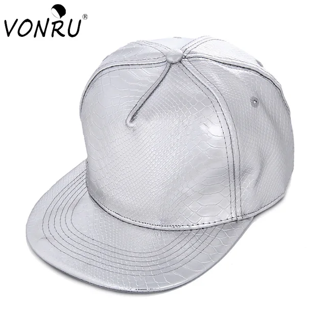 Hip Hop Branded PU Baseball Cap Women Men Snapback Hip Hop Leather Skateboard Flat Cap Hat For Summer Visor Bone