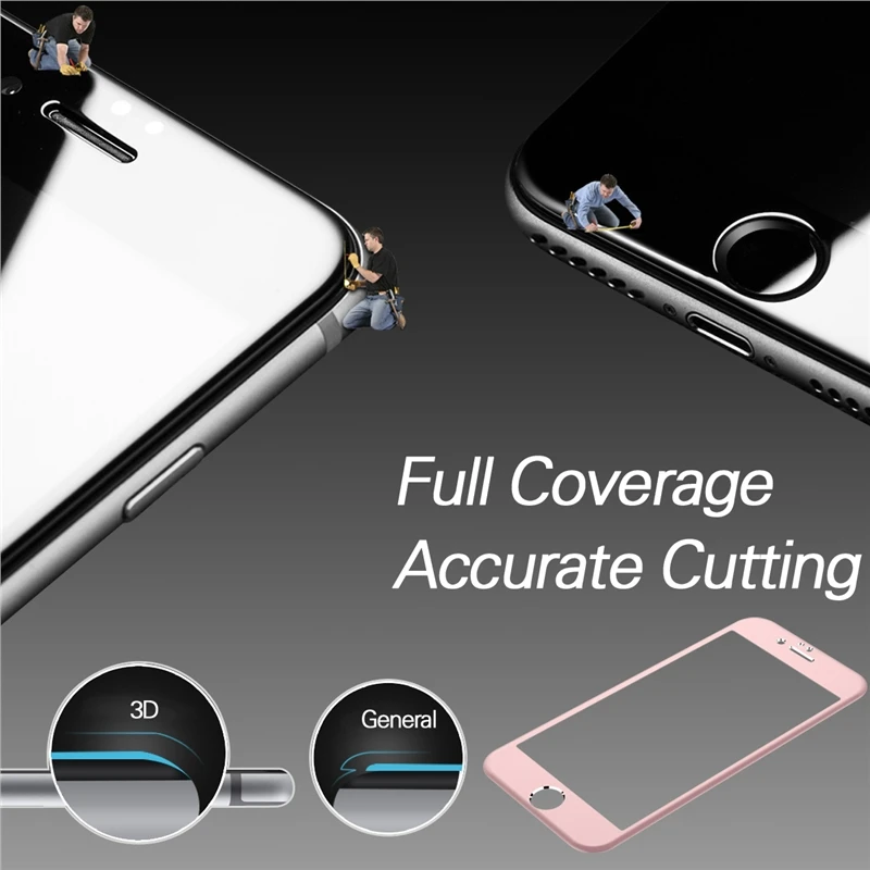 Грандевер полное покрытие для iPhone 6 6s 7 Plus защита экрана Стекло Закаленное стекло пленка розовое золото черный для девочек 9H защитный
