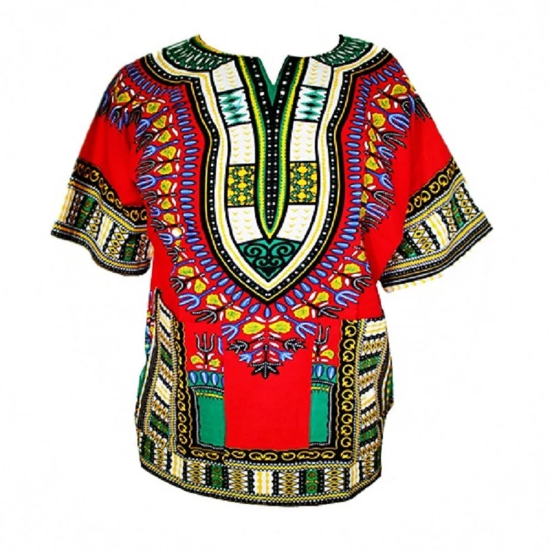 Быстрая) Дашики модный дизайн африканская традиционная печать хлопок Дашики футболки унисекс(сделано в Таиланде