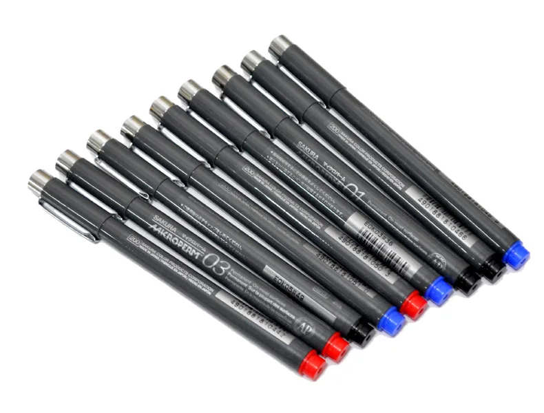 Sakura microperm тонкая линия ручка на масляной основе игла для чернил ручка ультратонкая ручка 0,1 мм 0,3 мм 0,5 мм черный синий красный цвета художественная поставка