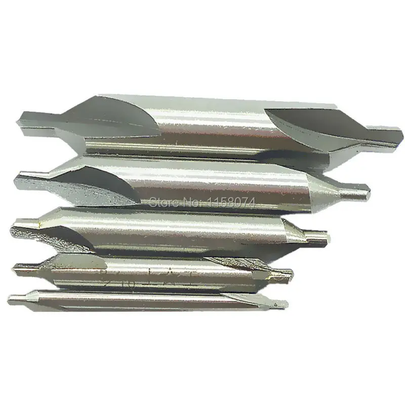 5pcs Center Drill Bit 60 Degree Tip Angles Hss Centre High Speed Steel