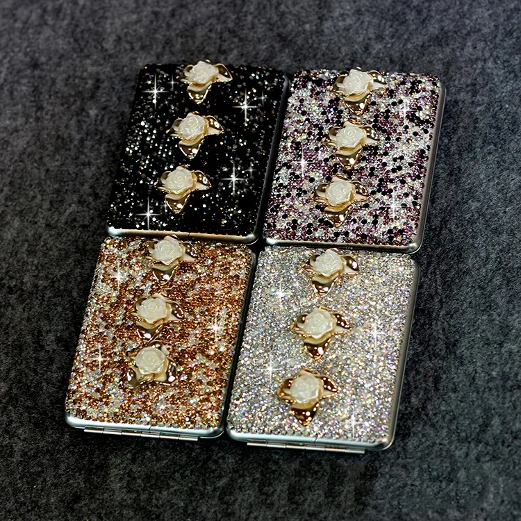 

Flower Cigarette box Women with crystal Metal cigarette box Smoking Tobacco case box for Women's fashion accessories