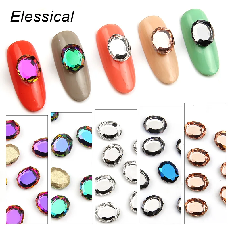 

Elessical Korea Popular Crystal Rhinestone 3D Nail Decoration Magic Mirror Flatback Gem Nail Accessories Strass Nail Art Jewelry