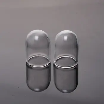 

10pcs Opening Clear Glass Hollow Half Ball Cover For Jewelry DIY, Hollow Glass Caps Components-10018425
