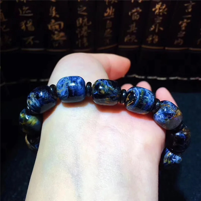Натуральный Намибия Pietersite браслет синий GemstoneStretch Исцеление юбилей подарок 11,6x11 мм круглый модный браслет из бусин AAAAA