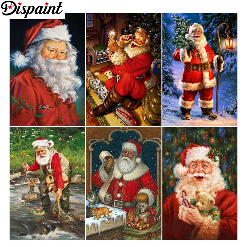 

Dispaint Full Square/Round Drill 5D DIY Diamond Painting "Santa Claus scenery" 3D Embroidery Cross Stitch 5D Home Decor Gift