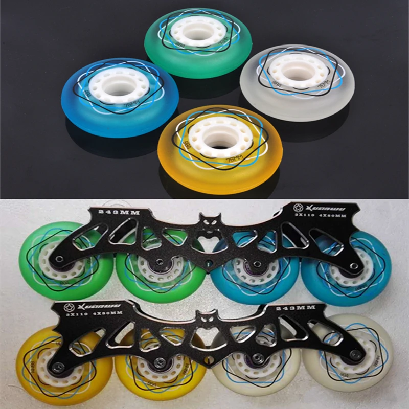 

Slide Wheel 88A Durable PU Inline Skating Wheels Green Blue Yellow White Half Transparent Frosted Rodas 80mm 110mm Frame Base