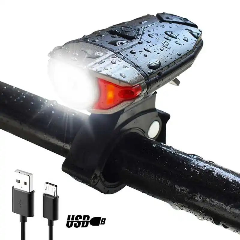 Водонепроницаемый USB Перезаряжаемый велосипедный фонарь Головной фонарь велосипедные фары переднего света велосипедные аксессуары