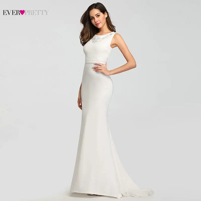 Свадебное платье Ever Pretty EZ07804 простое Русалка без рукавов Vestidos De Novia летнее Элегантное свадебное платье платья для выпускного вечера