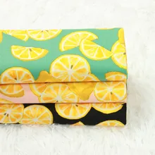 Полуярд лимонный принт Плотная хлопковая ткань для ручной работы DIY сумка рот золотой пакет ткань для одежды хлопок B427