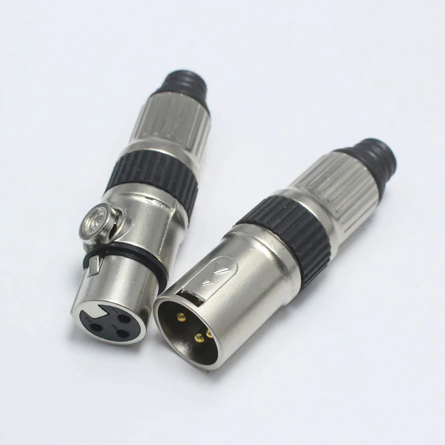 EClyxun 1 пара = 2 шт. XLR 3 Pin микрофон аудио разъем позолоченный штырь Мужской Женский