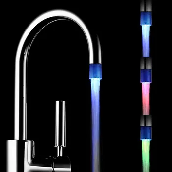 

4PCS LED thermochromic micro faucet 3 Colors Change Stream Light Automatically Changing Glow Shower For Kitchen Bathroom