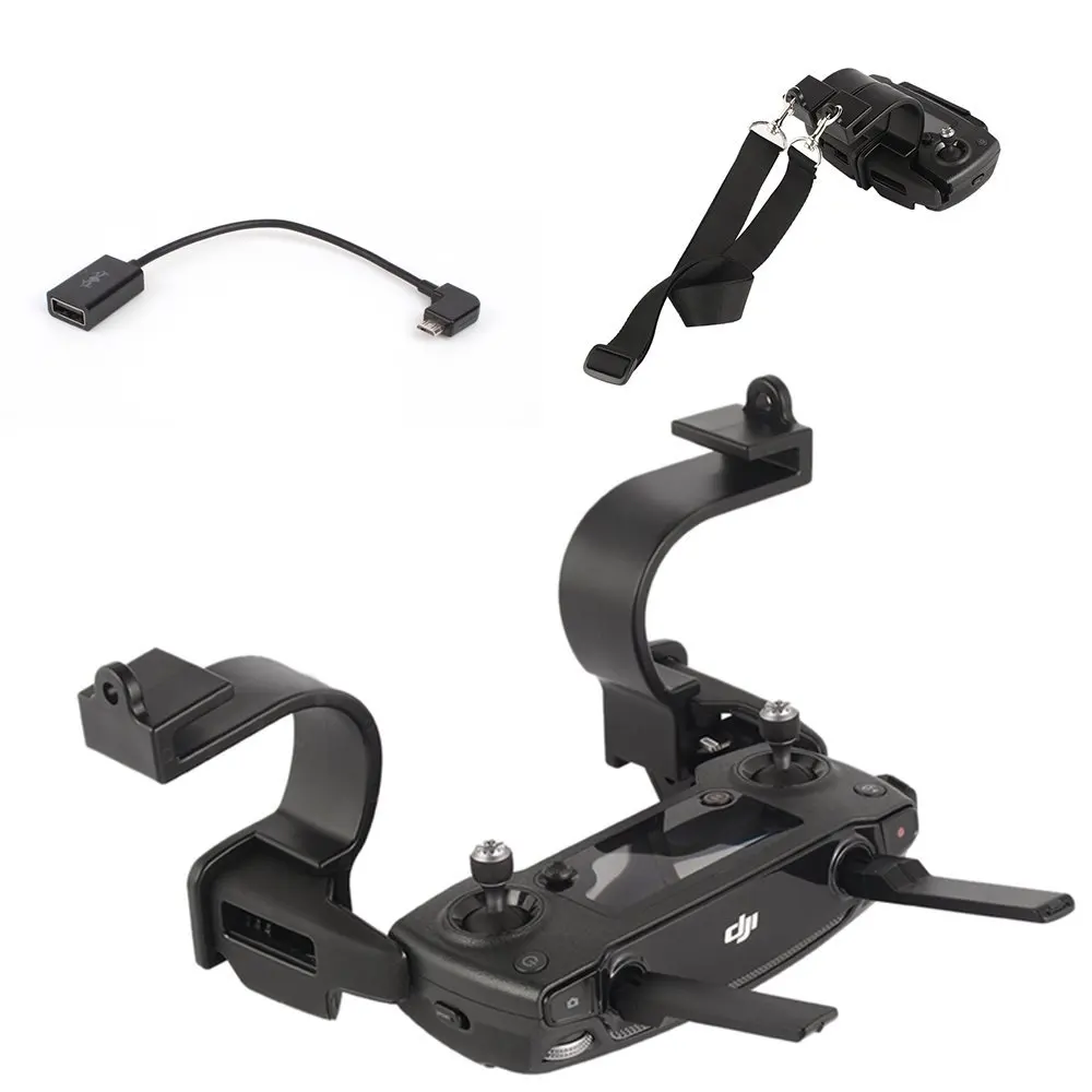 

7.9/9.7 Inch Remote Controller Double Hanging Buckle Holder bracket +USB External Connect Cable for DJI Mavic Pro Air Spark