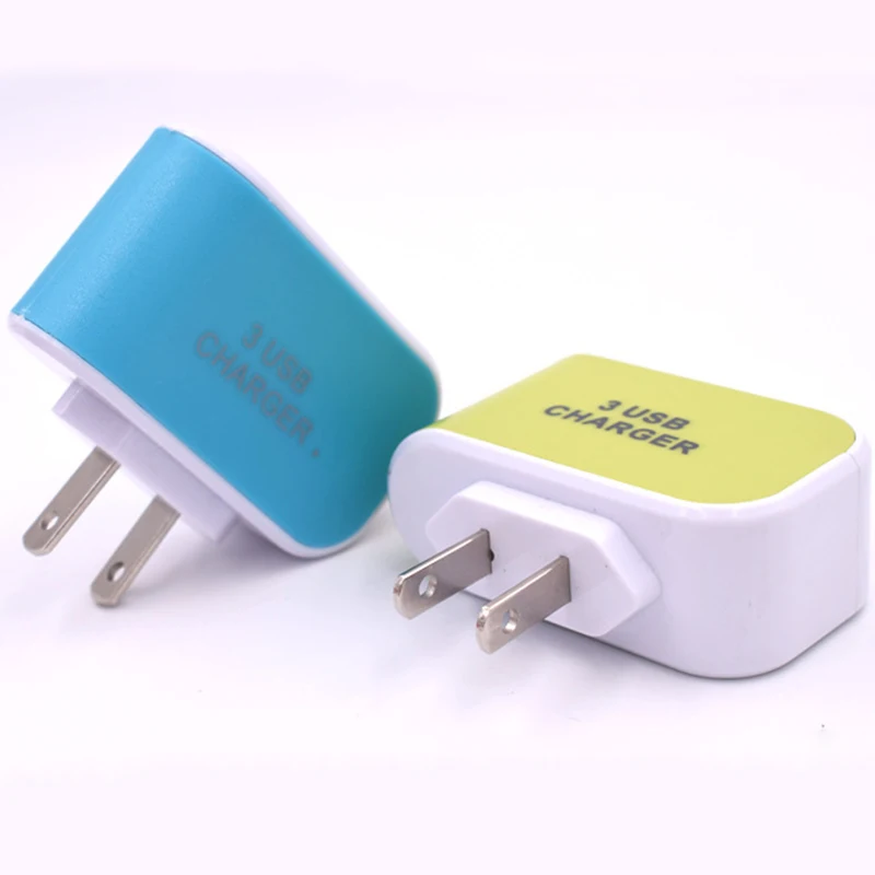 المحمولة السفر الطاقة محول 5 V 2A ضوء شواحن متعددة رئيس الجدار شاحن آيفون سامسونج Xiaomi الهاتف المحمول شاحن 3 USB المحمولة السفر الطاقة محول 5 V 2A ضوء شواحن متعددة رئيس الجدار شاحن آيفون سامسونج Xiaomi الهاتف المحمول شاحن 3 USB