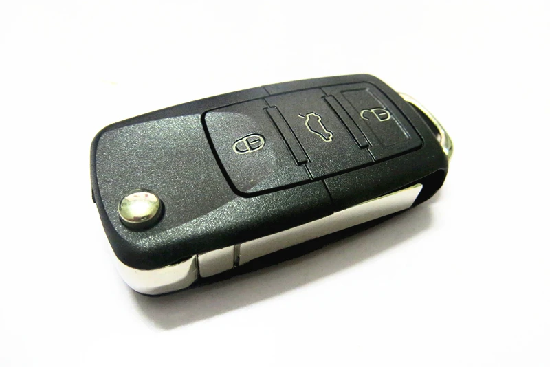 

1000pcs 3 Buttons Flip Remote Car Key Case Shell For Volkswagen VW Jetta Golf Passat Beetle Polo Bora Uncut Blade Blank Key Fob