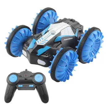 

C10 Water and Land RC Car Amphibious Agents 360 Rotate Remote Control Stunt Car Electric LED Night Light RC Robot Car for Kids