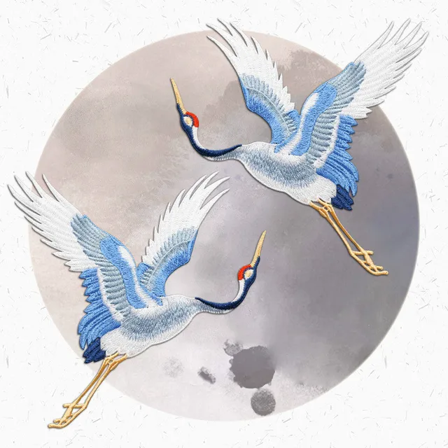 chinese style patches for clothing embroidery applique sew on red
