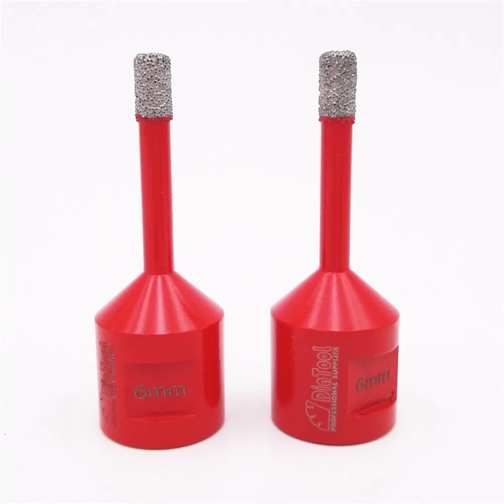 Beste DIATOOL 2 st Dia 6mm M14 Verbinding Vacu uuml;mgesoldeerde Diamant Boren Core Bits Droog Boren Hole Saw Boren graniet Marmeren Tegel