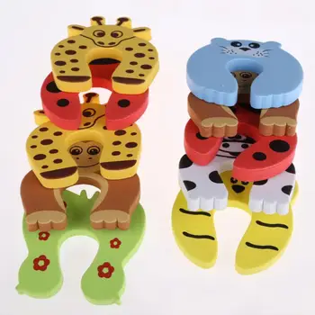 

Baby Door Stopper Clip Locks 10pcs/Set Baby Child Door Safety Lock Clamp Pinch Card Animal Cartoon Lock Protection from Children