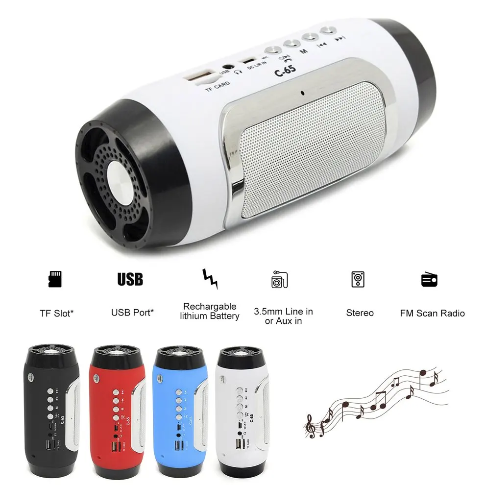 

2PCS Portable Wireless Bluetooth Speaker Mini Stereo Speaker Bucket Shape MP3 FM For Smartphone Tablet PC Support TF Card