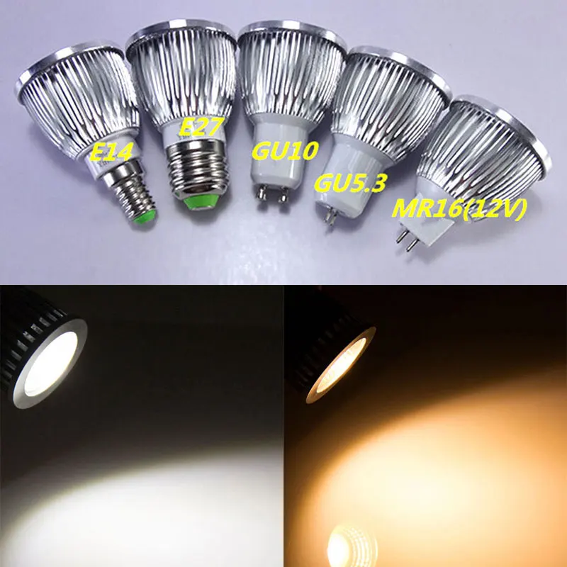 9 Вт Dimmable COB Spotlight GU10/E27 лампа свет лампы AC100-245V заменить галогенные