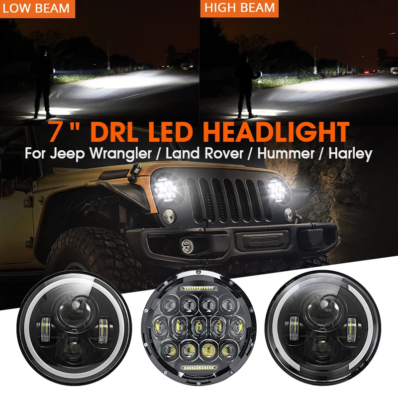 Светодиодный светильник Oslamp 7 дюймов H4 H13 Hi lo светодиодный 12 В для Jeep CJ/Wrangler JK /Land