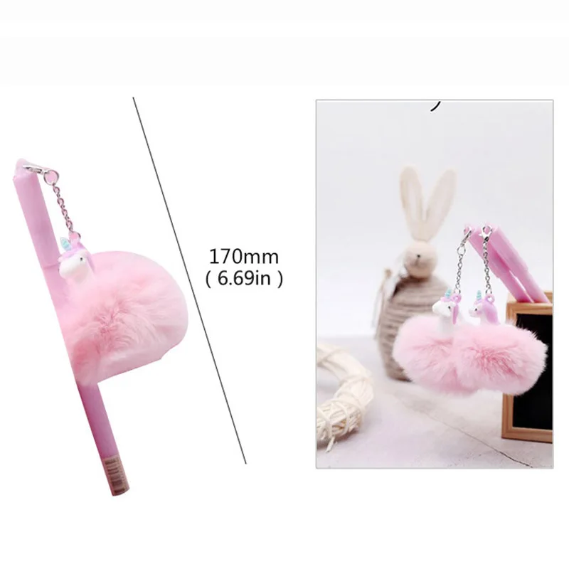 1pc Cute Kawaii Animals Plush Toys Stuffed Animals Toy For Children Soft Ball Pendant Gel Pen oyuncak School Supply Gift