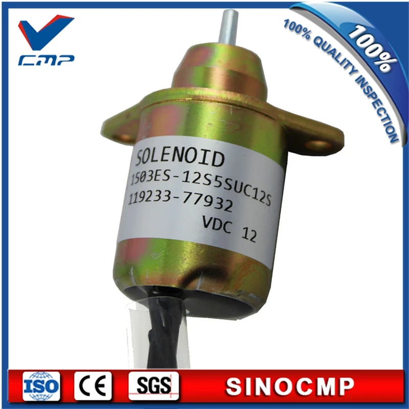  Yanmar 119233-77932 Woodward 1503ES-12S5SUC12S Fuel shutdown Shut Off solenoid (4)