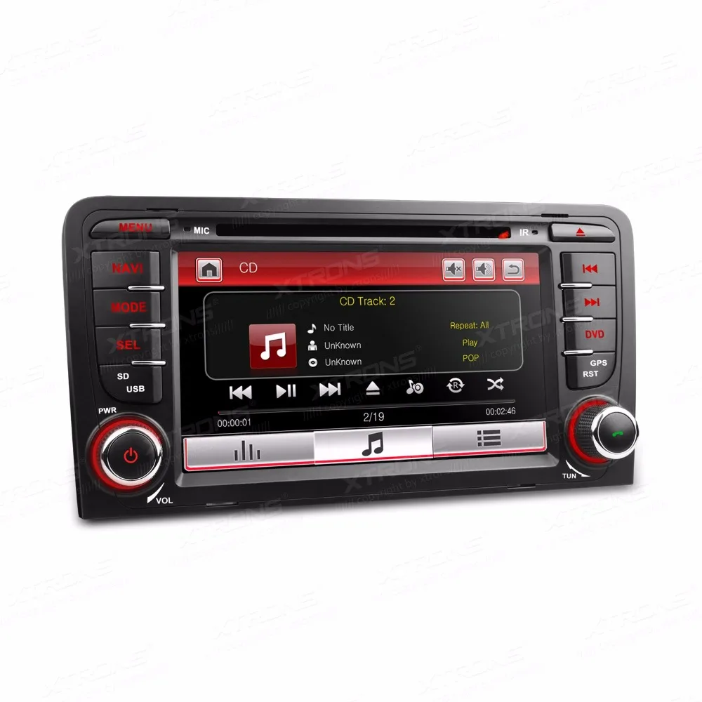 Автомагнитола 2 Din 7 дюймов с DVD GPS Навигатором для Audi A3 S3 двухканальная CANbus